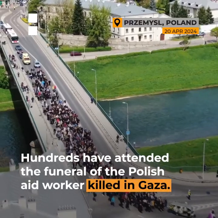 Hundreds attend funeral of Polish WCK worker killed by Israeli attack on Gaza _ Al Jazeera Newsfeed.