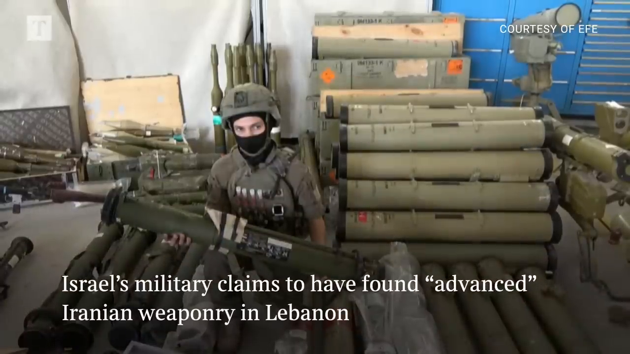 Iranian weapons captured by Israel in Lebanon.