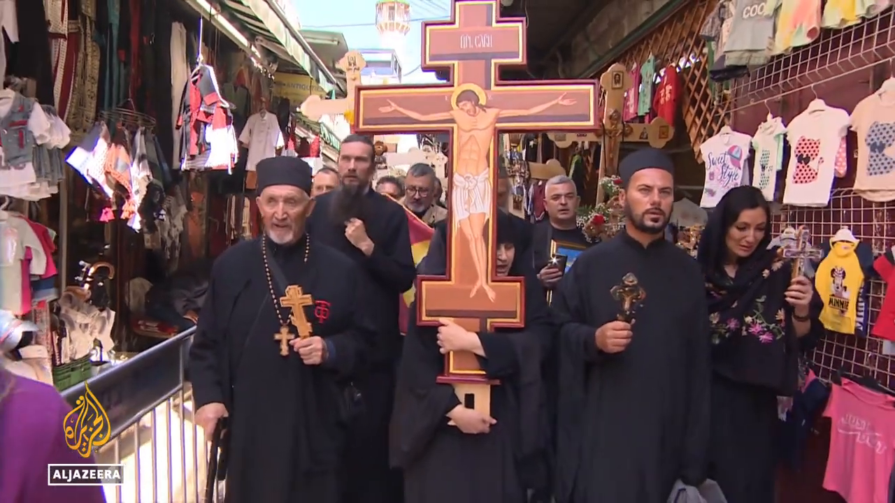 Orthodox Christian worshippers are marking Good Friday in Occupied East Jerusalem.