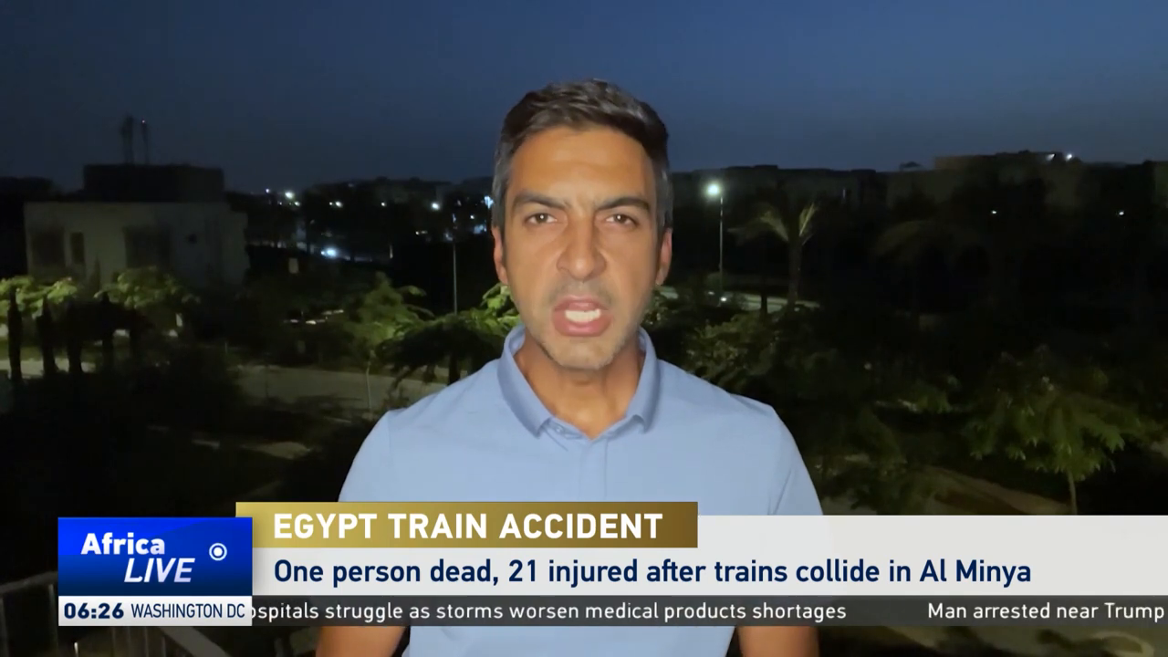 Egypt train collision kills one, injures 21.